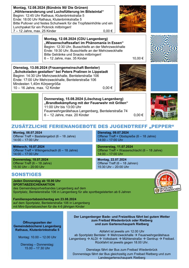 Flyer Seite 4 Ferienspiele in Langenberg 2024