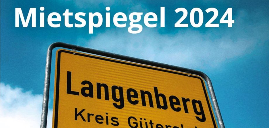 Bild eines Ortschildes mit der Überschrift "Neuer Mietspiegel"